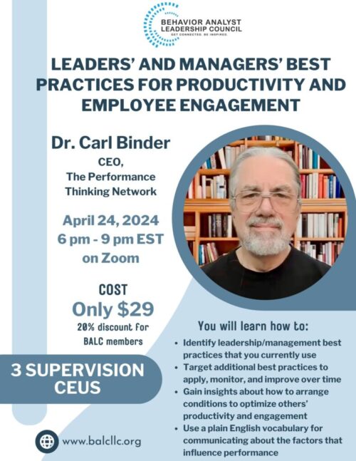 Dr. Carl Binder Event Flyer